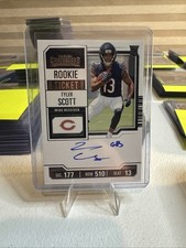 Panini 2023 Contenders Rookie Ticket Tyler Scott #138 Kickoff On-Card Auto Bears. rookie card picture