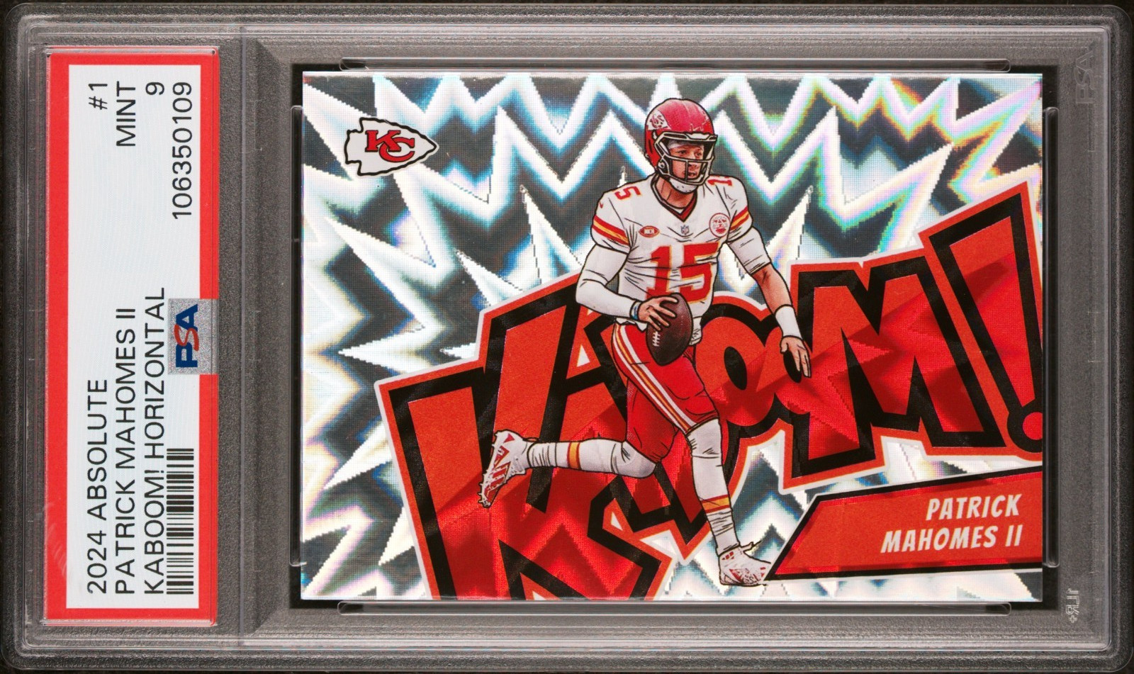 2024 PANINI ABSOLUTE KABOOM! HORIZONTAL #1 PATRICK MAHOMES II PSA 9