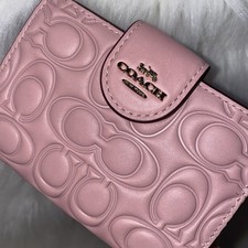 Coach Medium Corner Zip Wallet In Signature Leather New pink petal