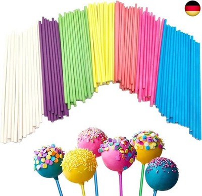 Cake Pop Stiel, 210 Stück Cake Pop Stäbchen,7 Farben Lollipop Sticks aus Papier,