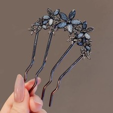 Pearls Twist Hair Pins French U Shape Side Combs Metal Decorative Hair Stick