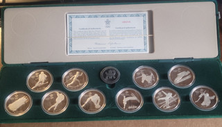 Calgary 1988 Winter Olympics 10 Coin Silver Proof Set 10 oz Royal Canadian Mint