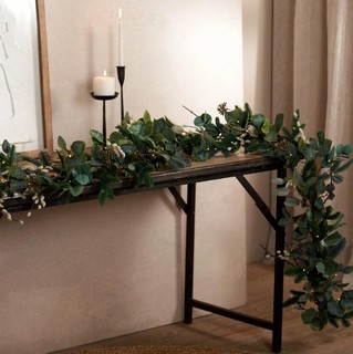 The White Company 250cm Pre Lit Foraged Winter Garland Xmas Christmas Decoration
