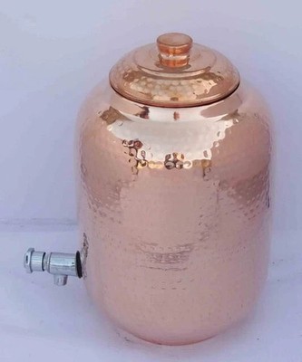 Copper Water Serving Dispenser Capsule Matka Storage Pot Tank Drinkware 4 Litres
