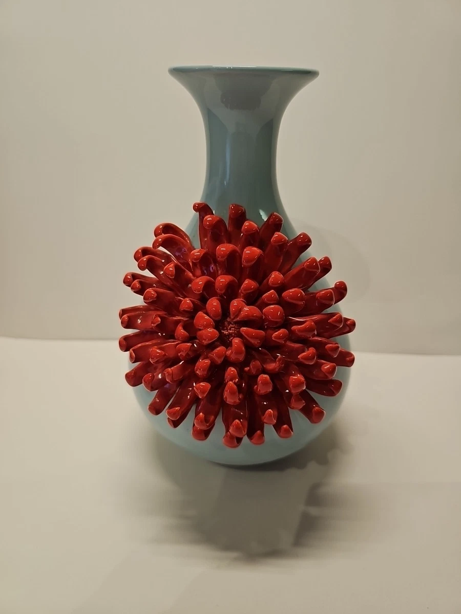 红色现代陶瓷花瓶| eBay
