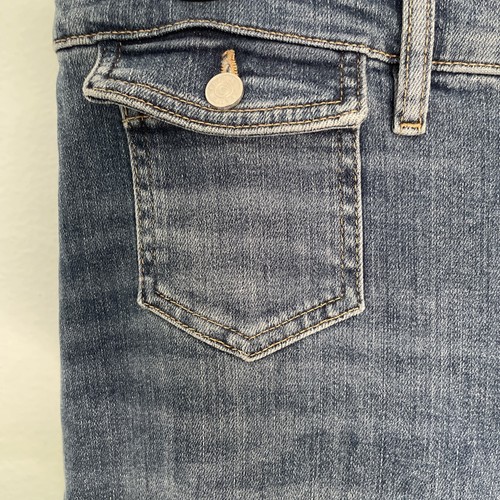 Frame Jeans Wide Leg Le Slim Palazzo Patch Doris 30 Blue HR Raw Hem Sustainable - Picture 9 of 21