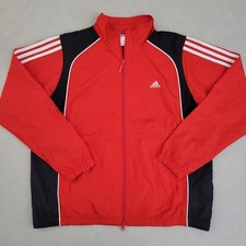 Adidas Retro Track Jacket Mens XL Vintage 3 Stripe Full Zip Soccer Training Y2k