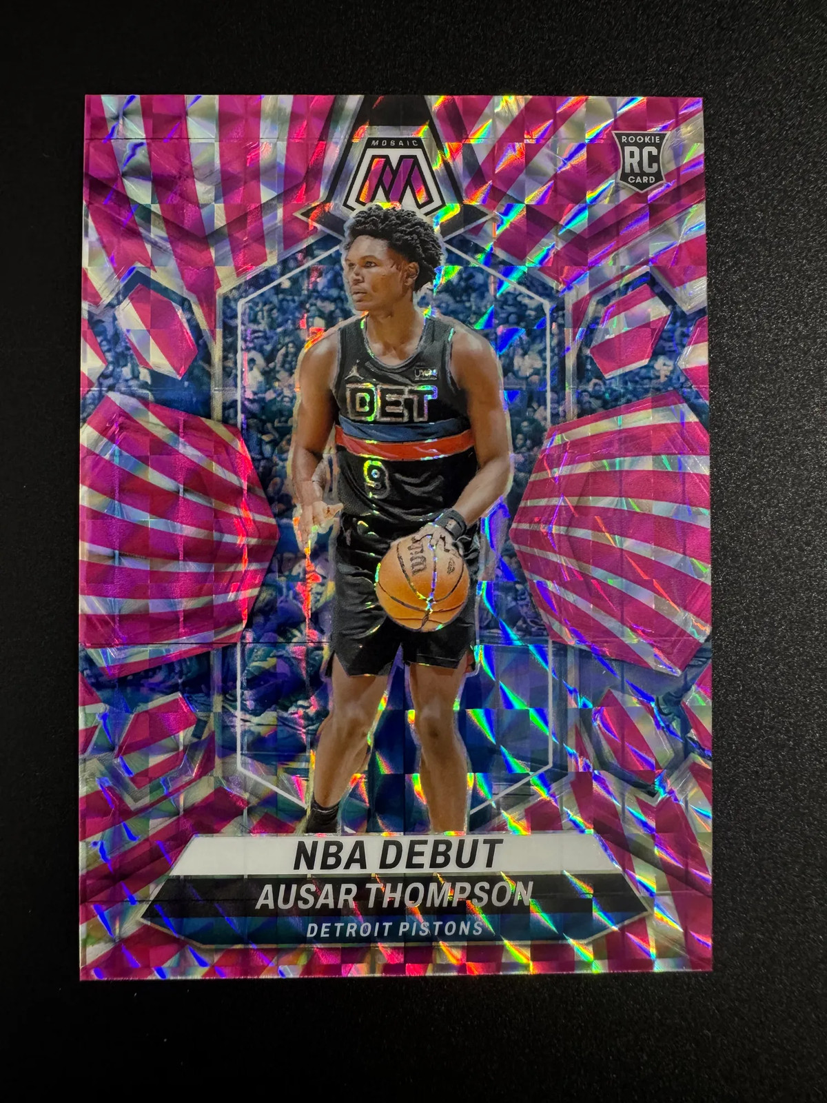 2023 Panini Mosaic Basketball Ausar Thompson #262 08/18 Pink Swirl Rookie RC
