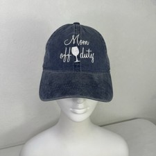 David & Young Mom Off Duty Blue Baseball Cap Size One Size NWT  100% Cotton