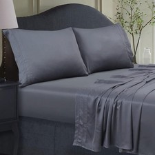 Sateen Weave Cal King Size Set - 100 Rayon from Bamboo with 300 Thread Count -