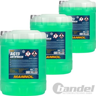 3x10L MANNOL AG13 GRÜN bis -40°C KÜHLERFROSTSCHUTZ KÜHLMITTEL FERTIGGEMISCH