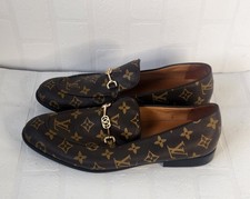 Louis Vuitton Brown Leather Monogram Logo Men's Casual Loafers Size 11