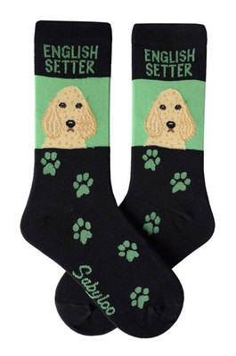 English Setter Crew Socks Unisex Green