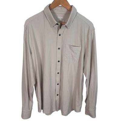 Rhone Commuter Shirt Mens Large Tan Long Sleeve Button Down Performance Stretch