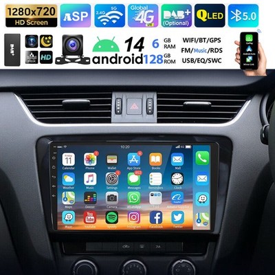 10'' DAB+ 128G Android14 Carplay Autoradio GPS NAVI WIFI Für SKODA Octavia III 5E