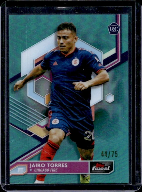 2023 Topps Finest MLS Jairo Torres RC Aqua Refractor Rookie #/75 Fire