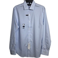 Tommy Hilfiger Men's Flex Essentials Slim-Fit Dress Shirt Blue 15 32-33 85