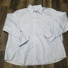 Brooks Brothers Mens Dress Shirt XL Blue White Stripes Button Up Regent Fit