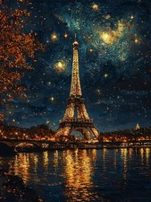 5D Diamond Painting Kits for Adults, Landscape Eiffel Tower Diamond Art Kits