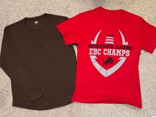 OLD NAVY Brown Long Sleeve Waffle Knit Thermal Shirt Boy's Size XL 14-16 EUC