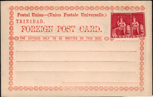 Trinidad 1880 SG 101a 1 1/2d Red Whole & Bisect Right on Postcard GEM VERY RARE