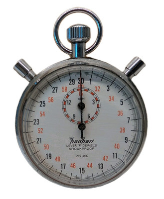 Hanhart 7 Jewel 1/10 Split Second Chronograph Stopwatch Shockproof Working