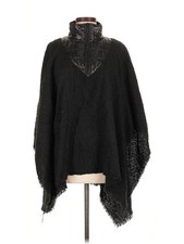 Marc New York Andrew Marc Women Black Poncho One Size