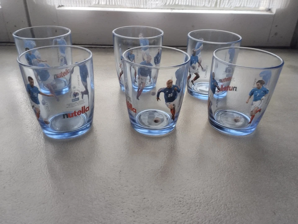 6 VERRES NUTELLA FOOTBALL EQUIPE DE FRANCE D'OCCASION - Photo 4/4