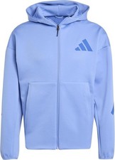 NEW MENS ADIDAS ZNE Z.N.E. FULL ZIP TRACK JACKET HOODIE SIZE M MEDIUM LIGHT BLUE