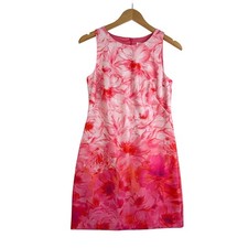 Eliza J Floral Print Shift Sleeveless Dress size 4 Pink/White