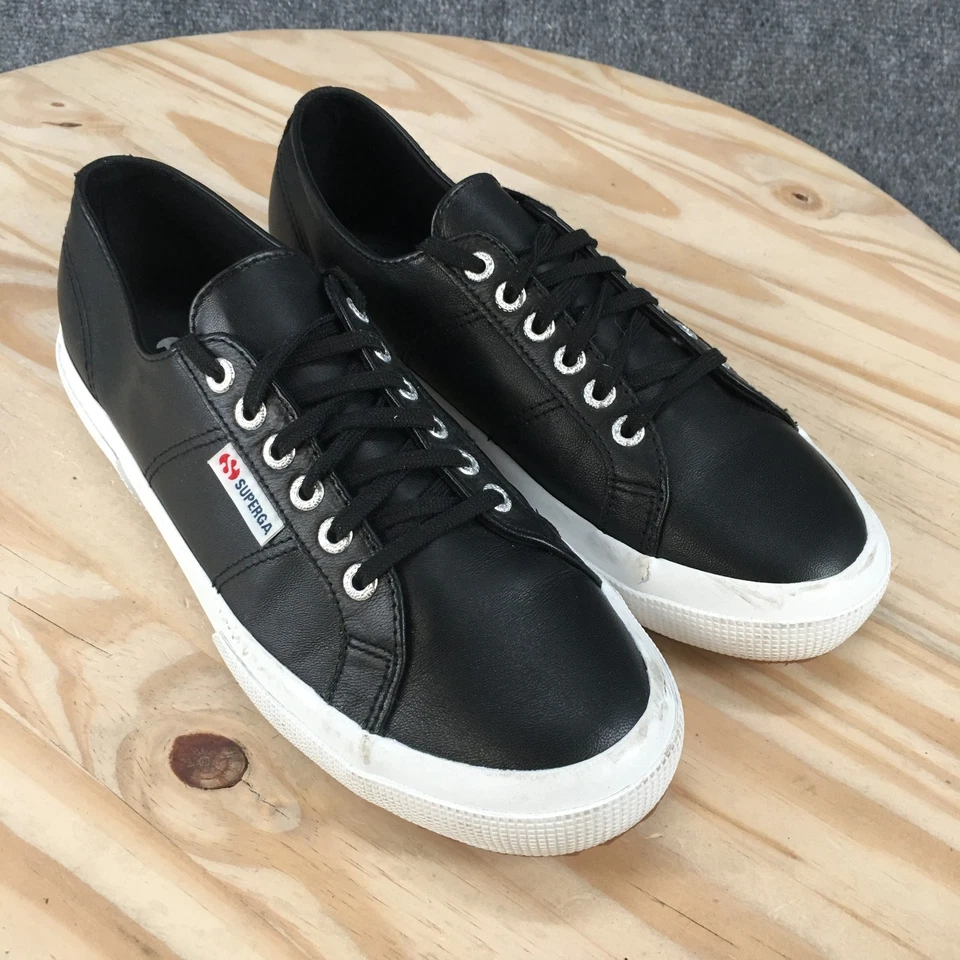 Superga Shoes Womens 9.5 Mens 8 2750 Nappa Sneakers Black Lace Up S8115BW-C39 - Image 3 of 4