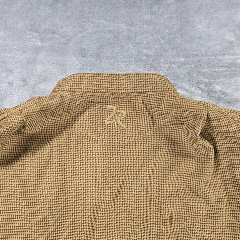 Zero Restriction Windshirt Mens XL Brown Houndstooth Microsuede Golf Performance - Image 2 of 4