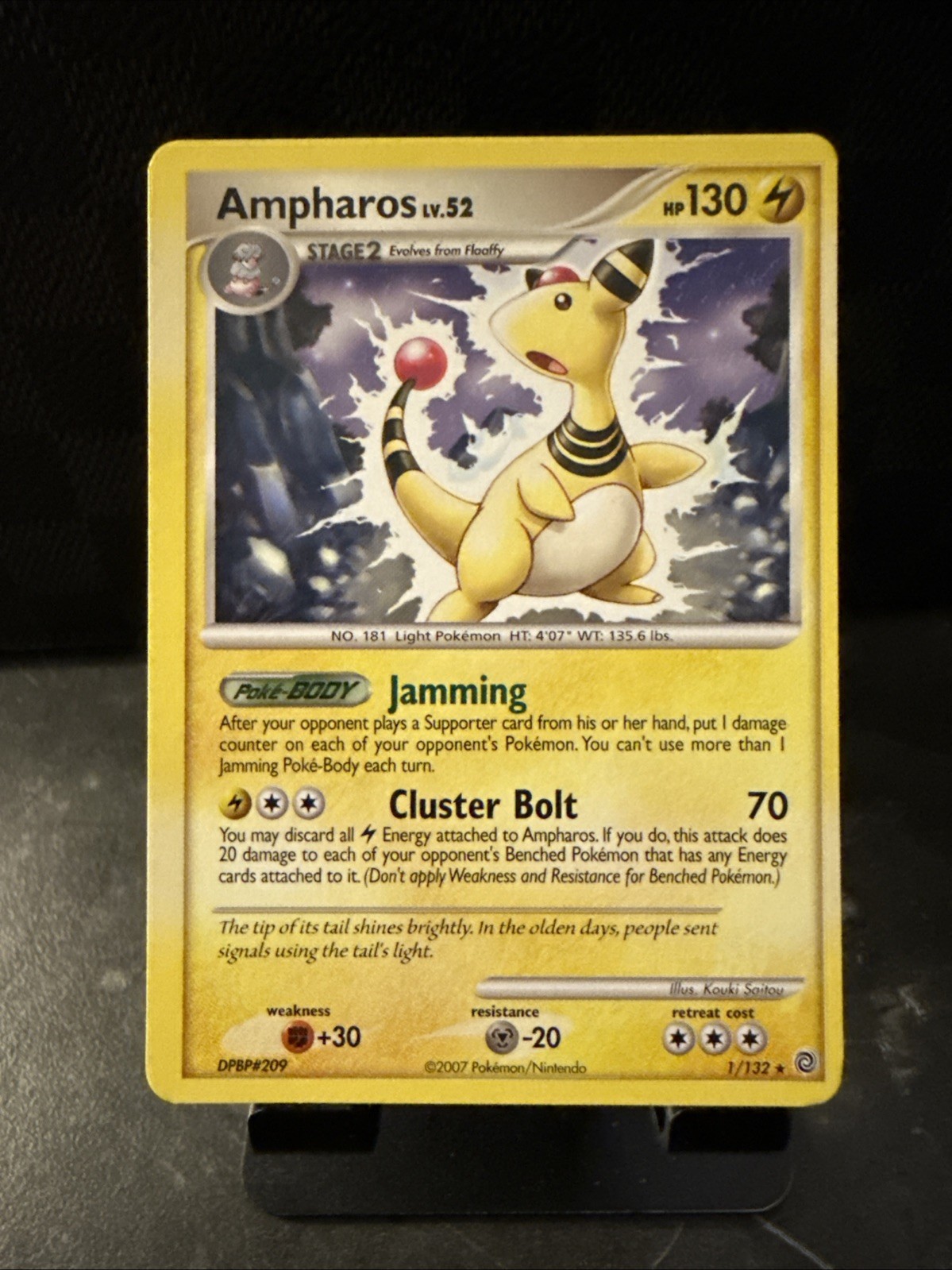 Ampharos 1/132 Pokemon TCG Secret Wonders Holo Foil Rare Card