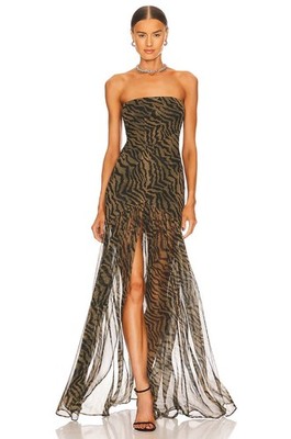 Retrofete Nicole Tiger Stripe Silk Chiffon Dress Small NWT $698 | eBay