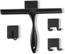 All-Purpose 10-Inch Stainless Steel Shower Squeegee – Matte Black Glass 