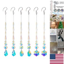 Luxury Crystal Beads Pendant Garland - 6 Count for Christmas Celebrations