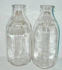 2 Vtg Macomb Dairy 1qt Milk Bottle Illinois 8 ¾” Duraglas  Clear Glass