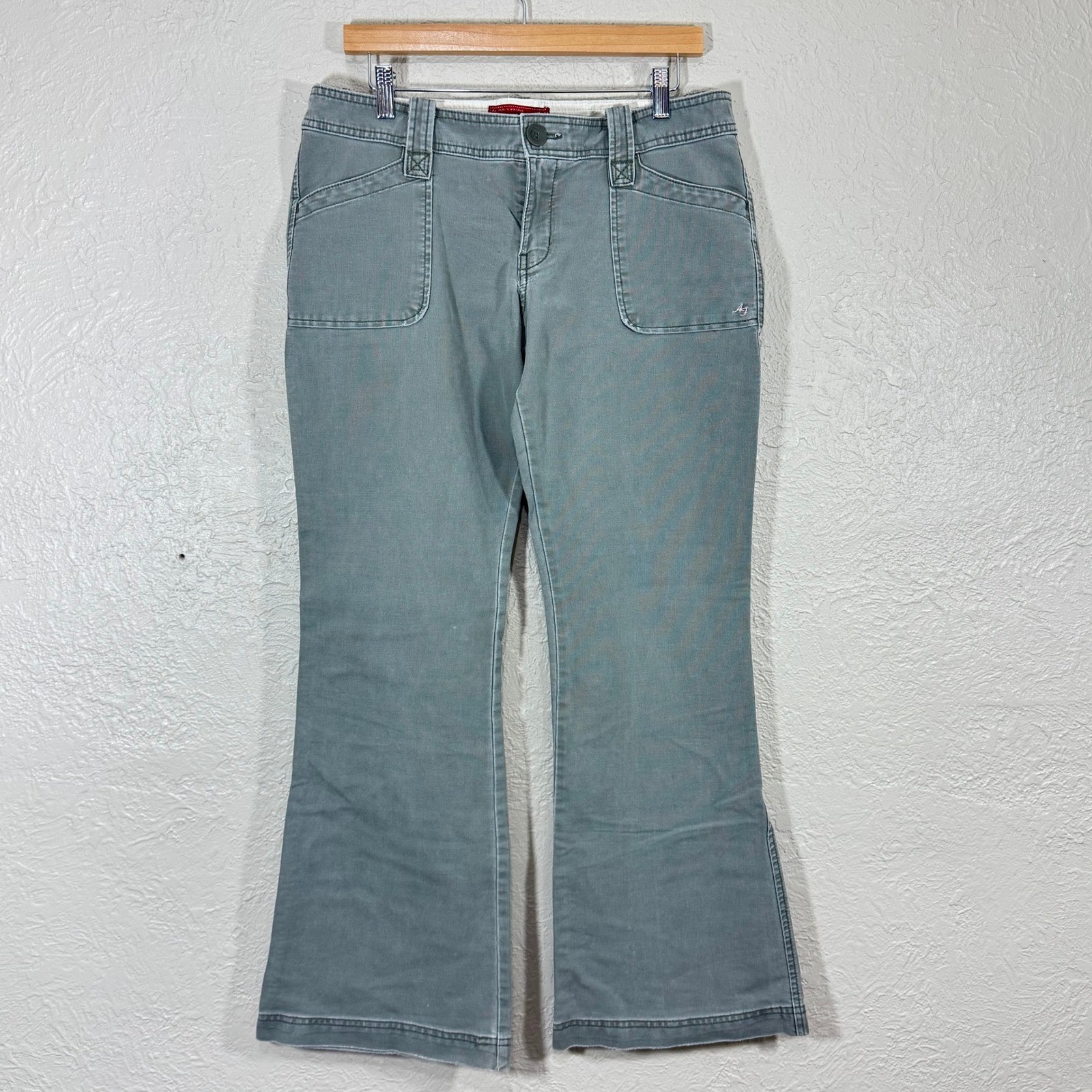 Vtg 90s Abercrombie & Fitch Flare Pants 10 Baggy Low Rise Y2K 100% Cotton Street