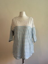 Seraphine Top Women’s UK 18 Maternity/Nursing/Breastfeeding White Blue Striped
