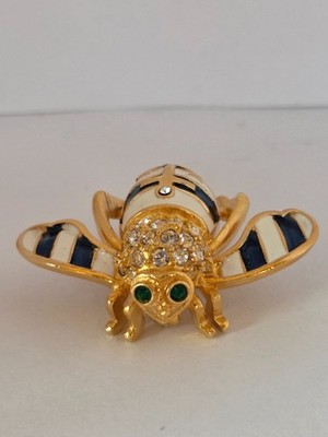 Joan Rivers Anchors Away Enamel Bee Pin   Excellent Condition & Free Shipping