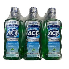Lot of 6 x ACT Mint Fluoride Rinse Mouthwash - 18 fl oz Anticavity Exp. 7/27
