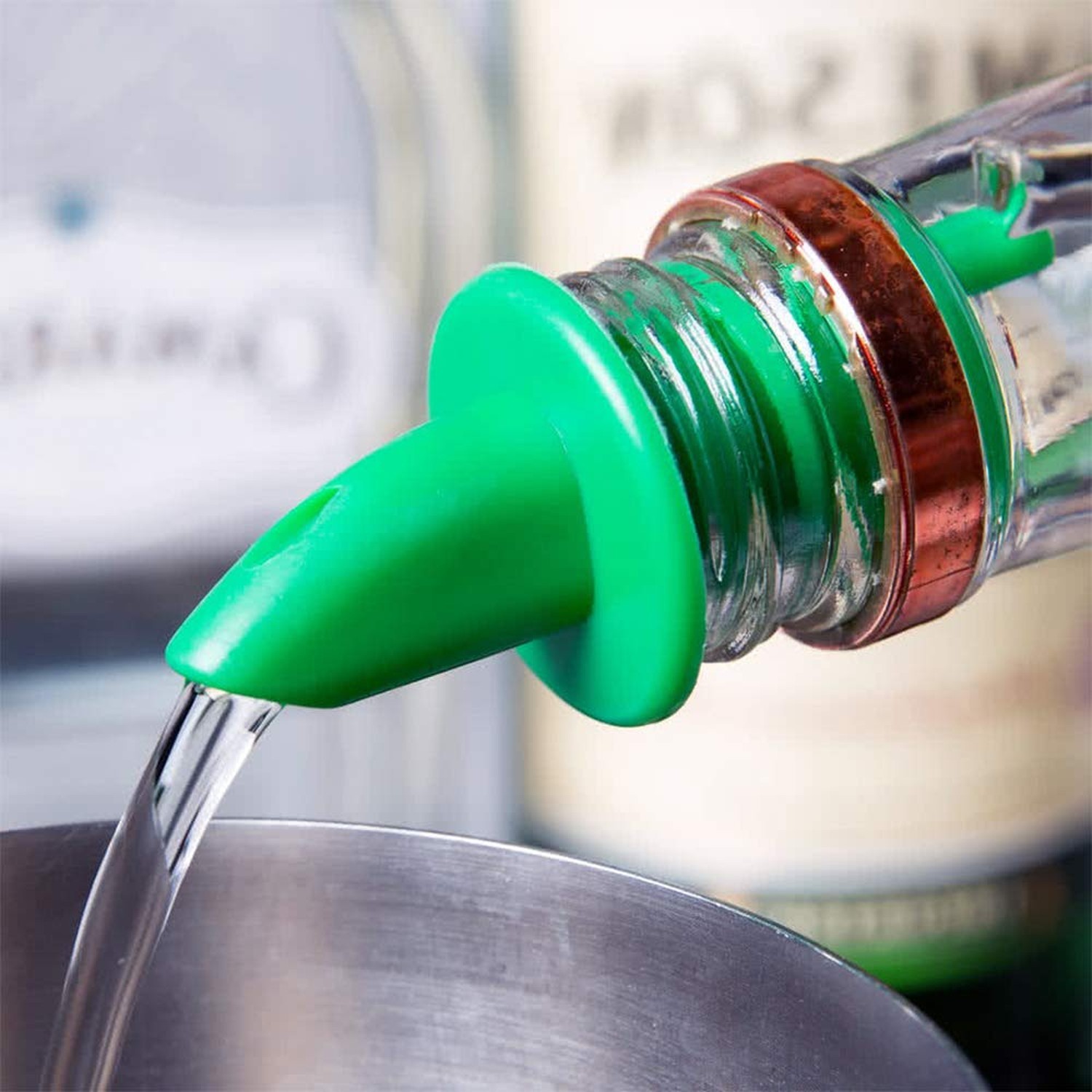 (Pack of 12) Green FreeFlow Liquor Pourer, Bottle Pour Spouts by