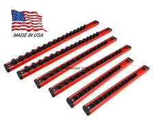 Mechanics Time Saver 1/4 3/8 1/2 Drive Lock A Socket Magnetic Rail Rack Set MTS