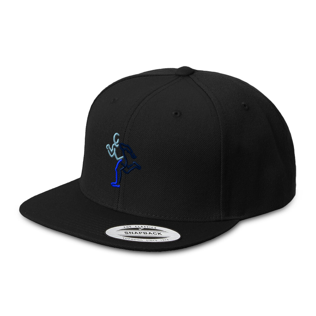 Flat Bill Trucker Hat Track Runner Snapback Baseball Cap for Men and Women