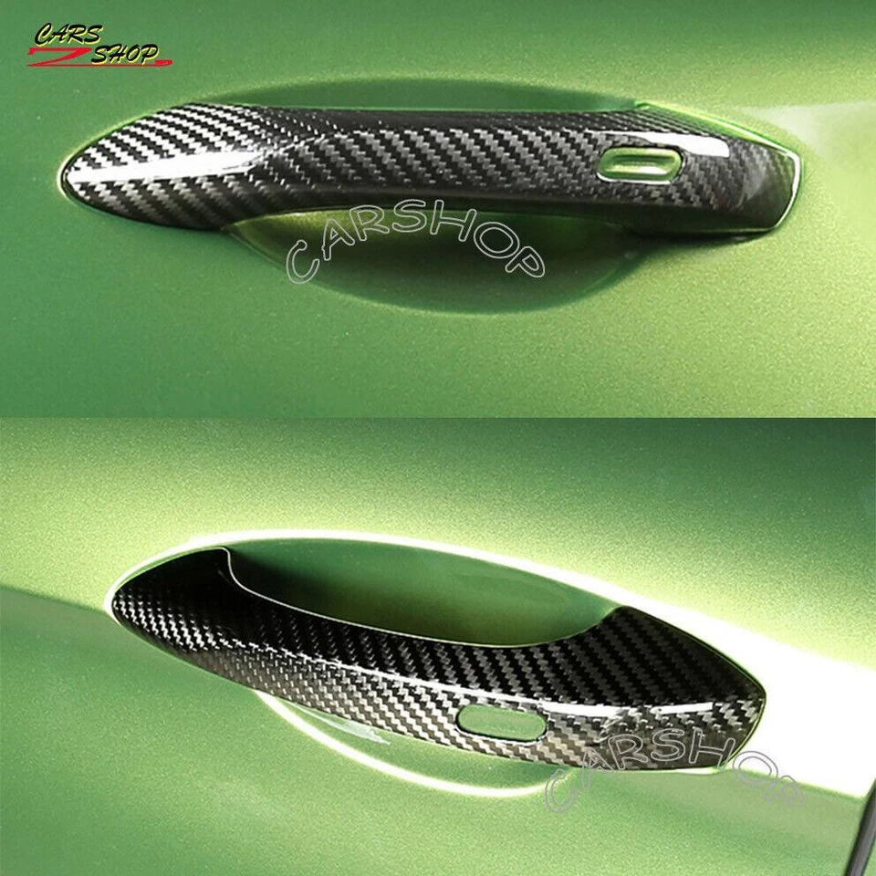 Dry Real Carbon Fiber Door Side Handle Cover W Sensor For Porsche Panamera 17-21 Foto 3 de 4