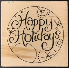 Stampendous Happy Holidays Pail Toppers Rubber Stamp