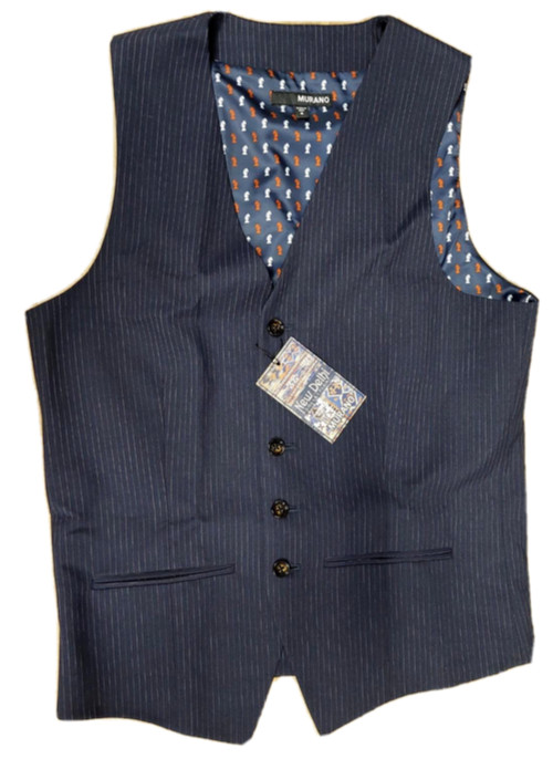 7950 Мужской жилет из полиэстера и вискозы в полоску Murano темно-синий Sz-S 6590₽