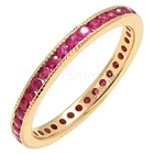 1ct Round Lab-Created Pink Ruby Eternity Milgrain Wedding Band Rose Gold Plated