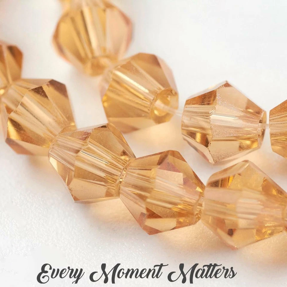 100 x CRYSTAL GLASS BICONES BEADS FACETED BICONE BEADS 5301 4mm Choose Colour  - Image 3 of 4