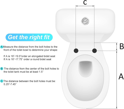 Sedile WC Bidet, Premium Sedili WC Bidet Allungati Non Elettrici con Doppio N - Foto 6 di 9